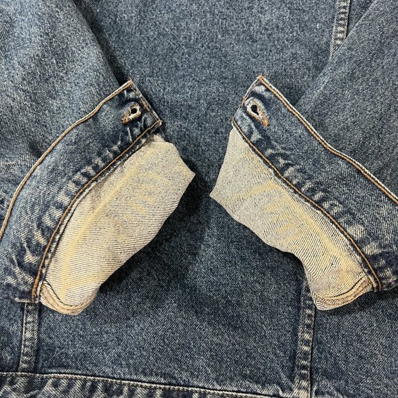 Vintage Levi's denim jacket with leather collar men's size L - Picture 9 of 14